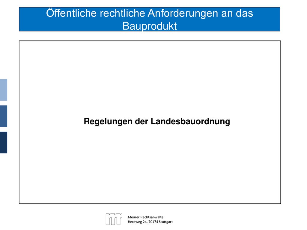 Öffentliche rechtliche Anforderungen an das Bauprodukt