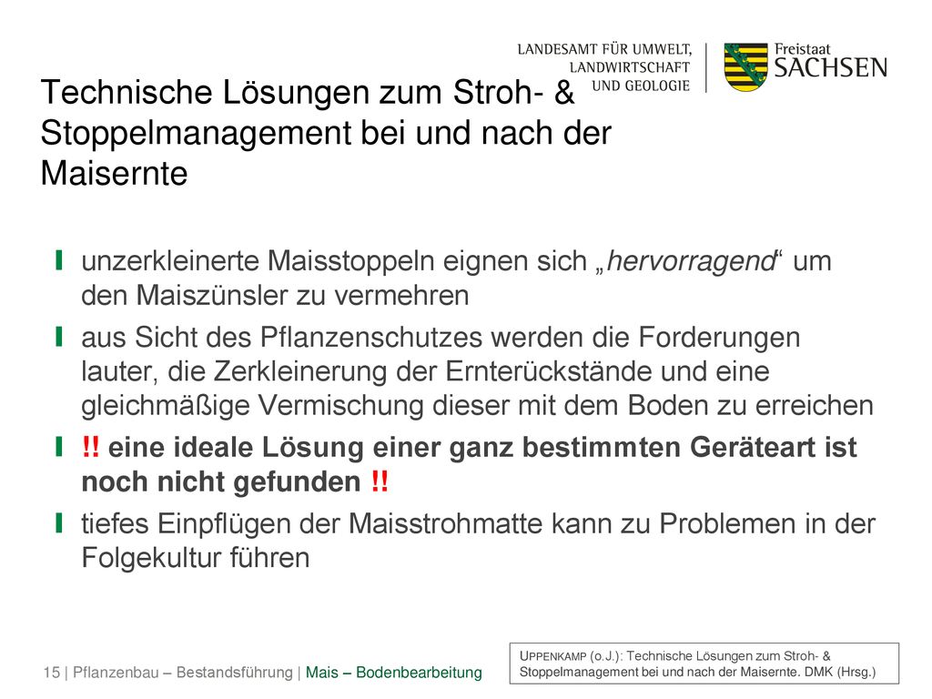 Technische Lösungen zum Stroh- & Stoppelmanagement bei und nach der Maisernte