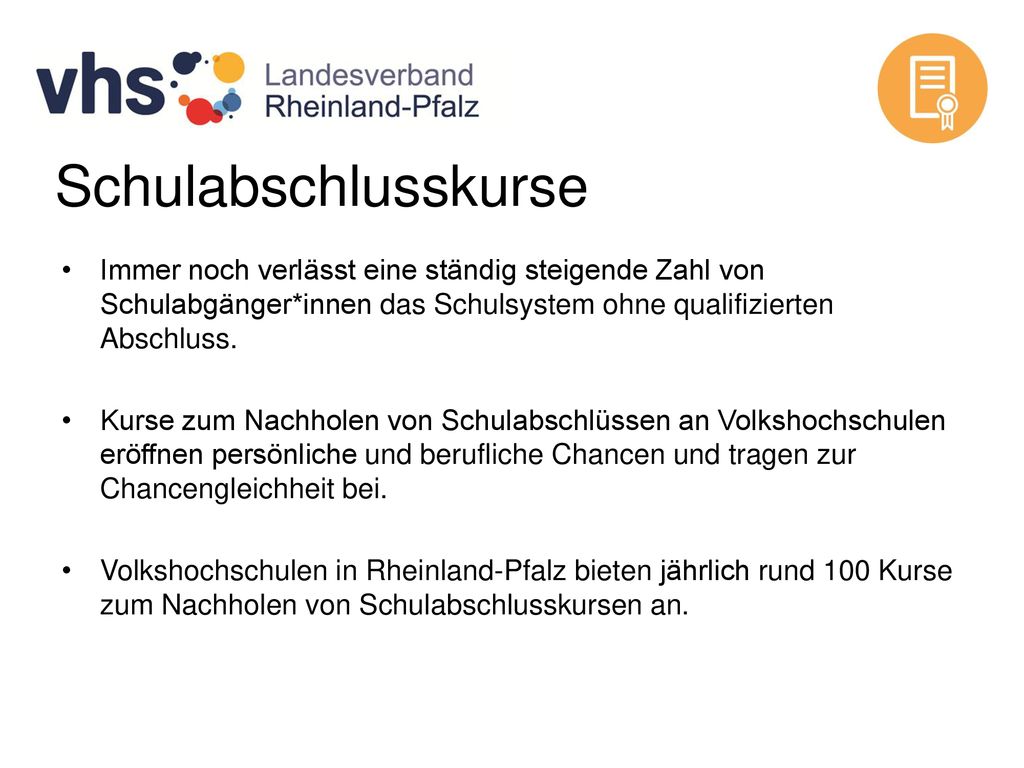 Schulabschlusskurse Immer noch verlässt eine ständig steigende Zahl von Schulabgänger*innen das Schulsystem ohne qualifizierten Abschluss.