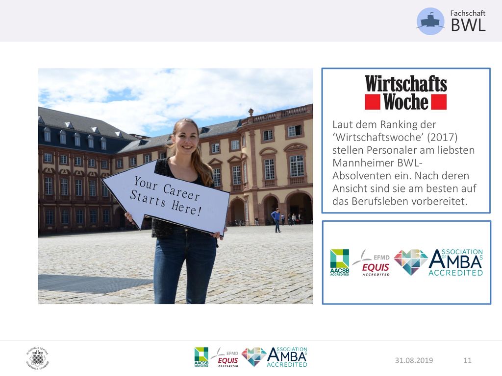 Laut dem Ranking der ‘Wirtschaftswoche’ (2017) stellen Personaler am liebsten Mannheimer BWL-Absolventen ein.