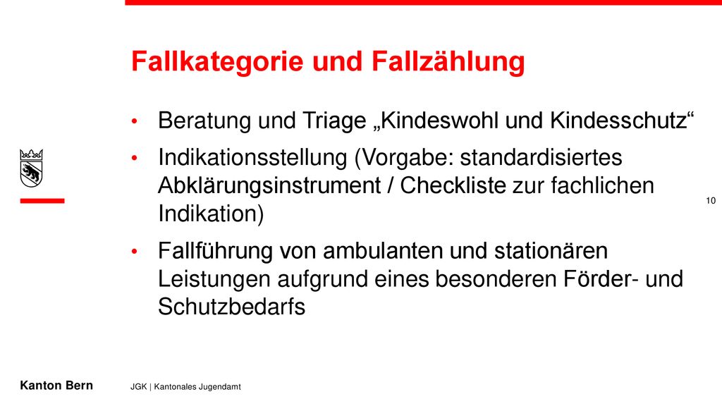 Fallkategorie und Fallzählung