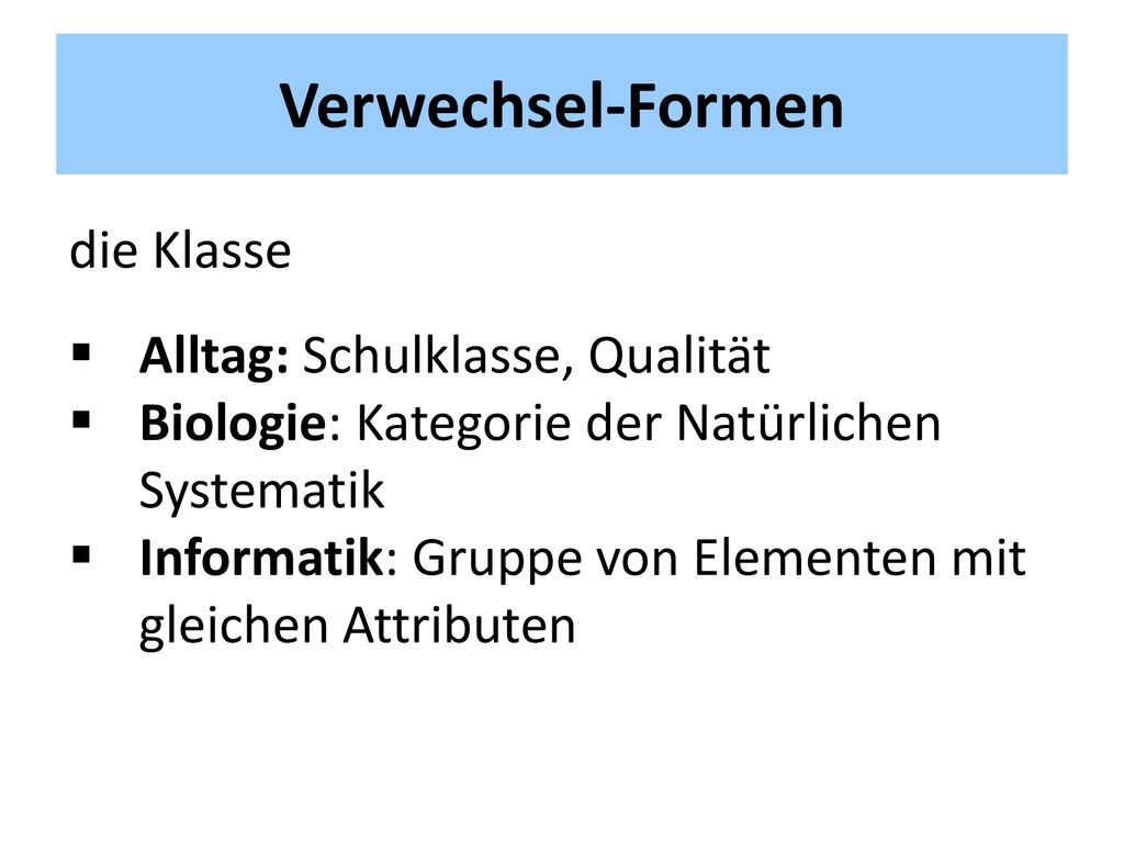 Verwechsel-Formen die Klasse Alltag: Schulklasse, Qualität