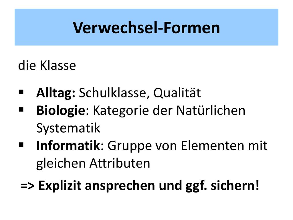 Verwechsel-Formen die Klasse Alltag: Schulklasse, Qualität