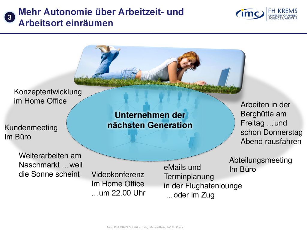 Mehr Autonomie über Arbeitzeit- und Arbeitsort einräumen