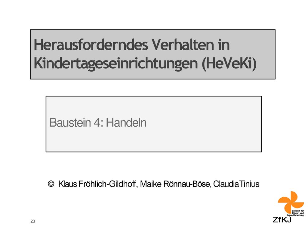 Herausforderndes Verhalten in Kindertageseinrichtungen (HeVeKi)