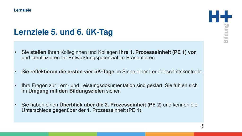 Lernziele Lernziele 5. und 6. üK-Tag