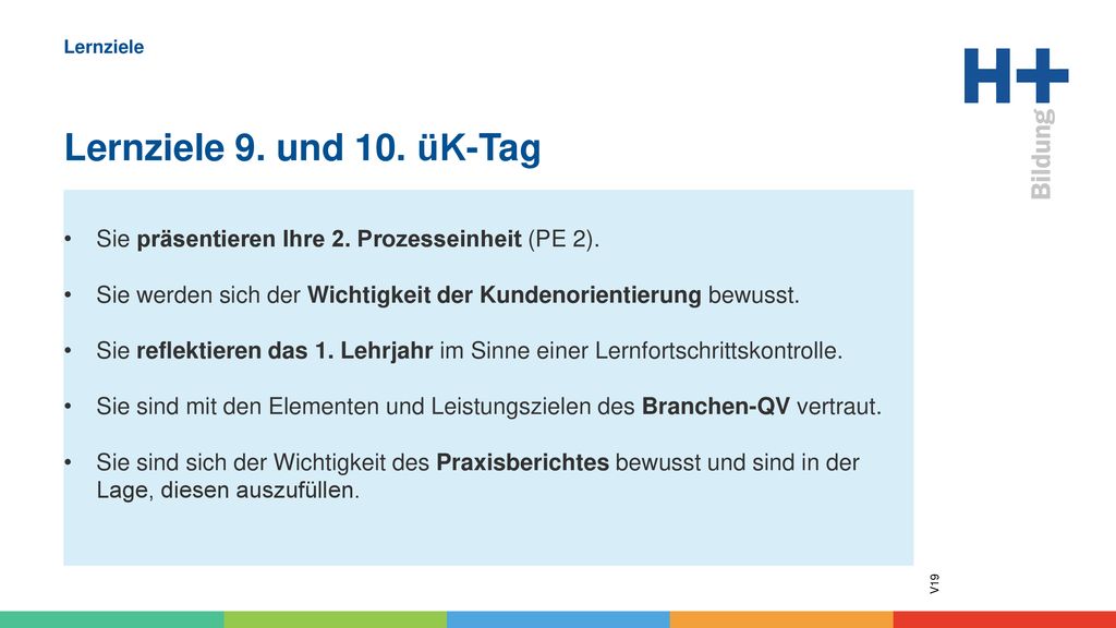 Lernziele Lernziele 9. und 10. üK-Tag