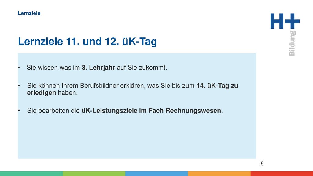 Lernziele Lernziele 11. und 12. üK-Tag