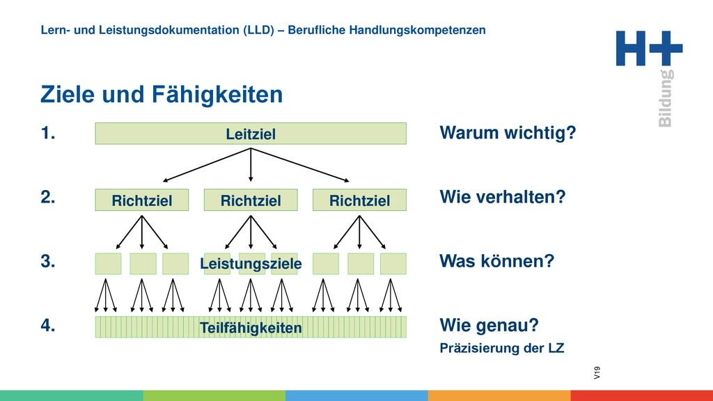 Lern- und Leistungsdokumentation (LLD) – Berufliche Handlungskompetenzen Ziele und Fähigkeiten