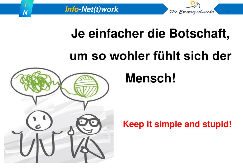Je einfacher die Botschaft, um so wohler fühlt sich der Mensch!