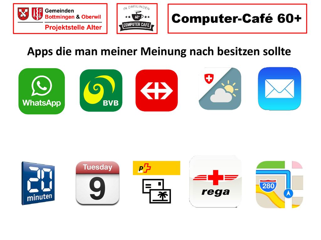 Computer-Café 60+ Apps die man meiner Meinung nach besitzen sollte