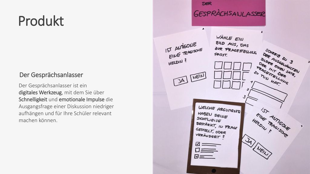 Produkt Der Gesprächsanlasser Der Gesprächsanlasser ist ein