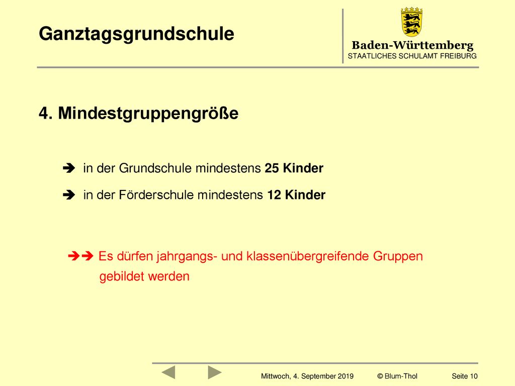 Ganztagsgrundschule 4. Mindestgruppengröße