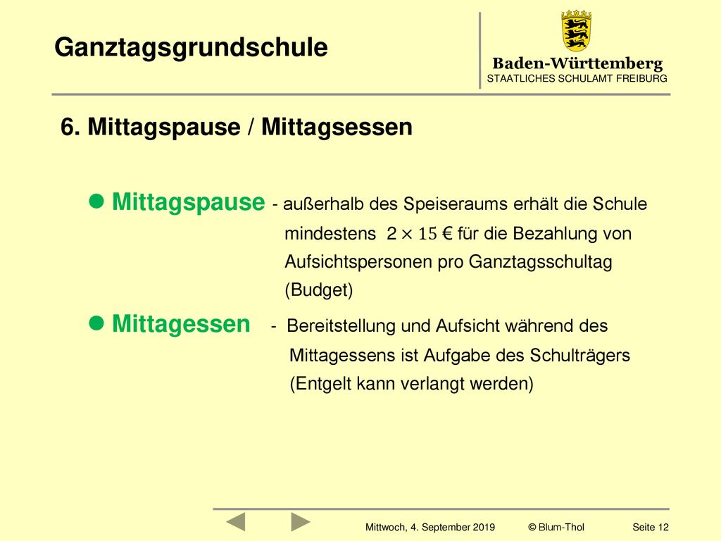 Ganztagsgrundschule 6. Mittagspause / Mittagsessen