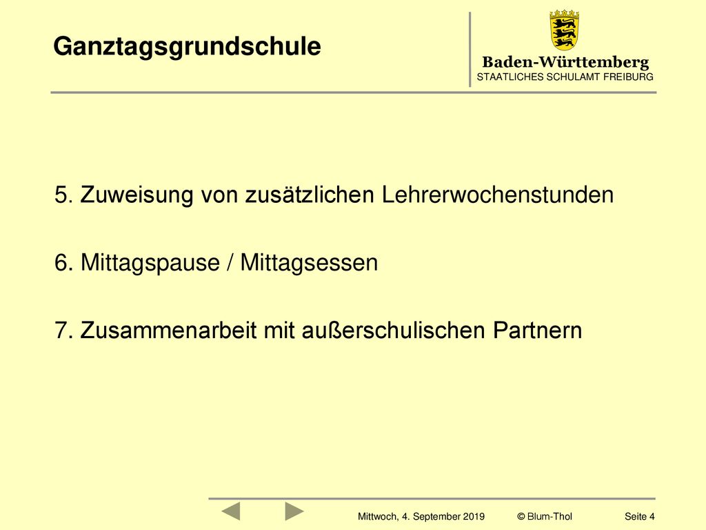 Ganztagsgrundschule 5. Zuweisung von zusätzlichen Lehrerwochenstunden