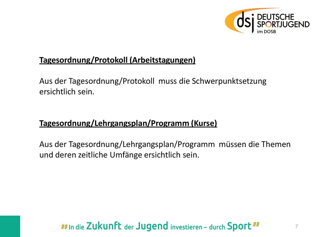 Tagesordnung/Protokoll (Arbeitstagungen)