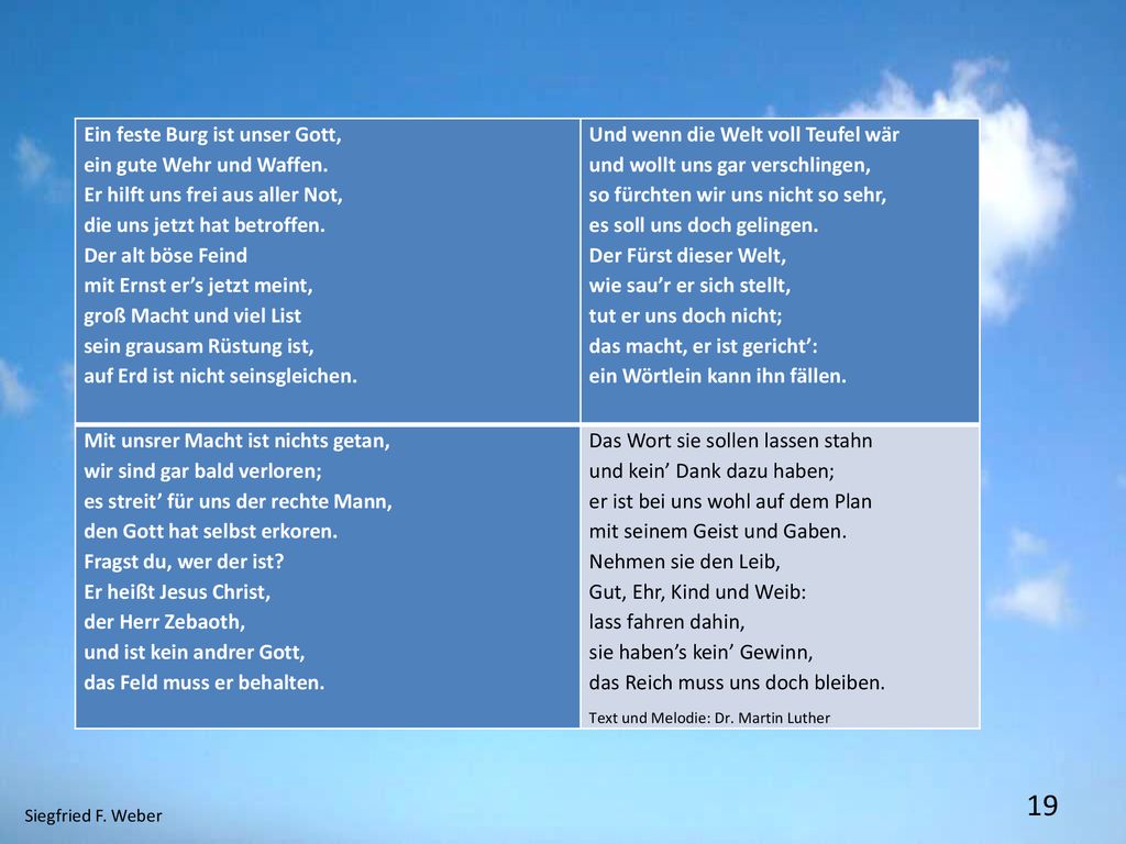 und ist kein andrer Gott, das Feld muss er behalten.