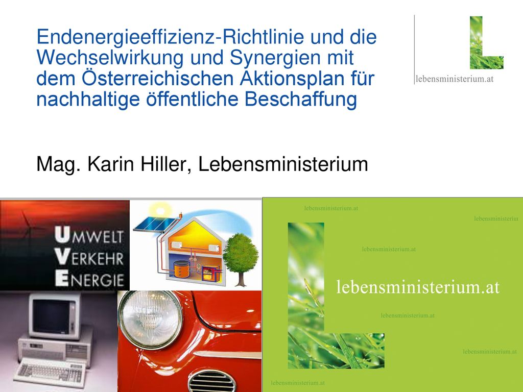 Endenergieeffizienz-Richtlinie und die Wechselwirkung und Synergien mit dem Österreichischen Aktionsplan für nachhaltige öffentliche Beschaffung Mag.