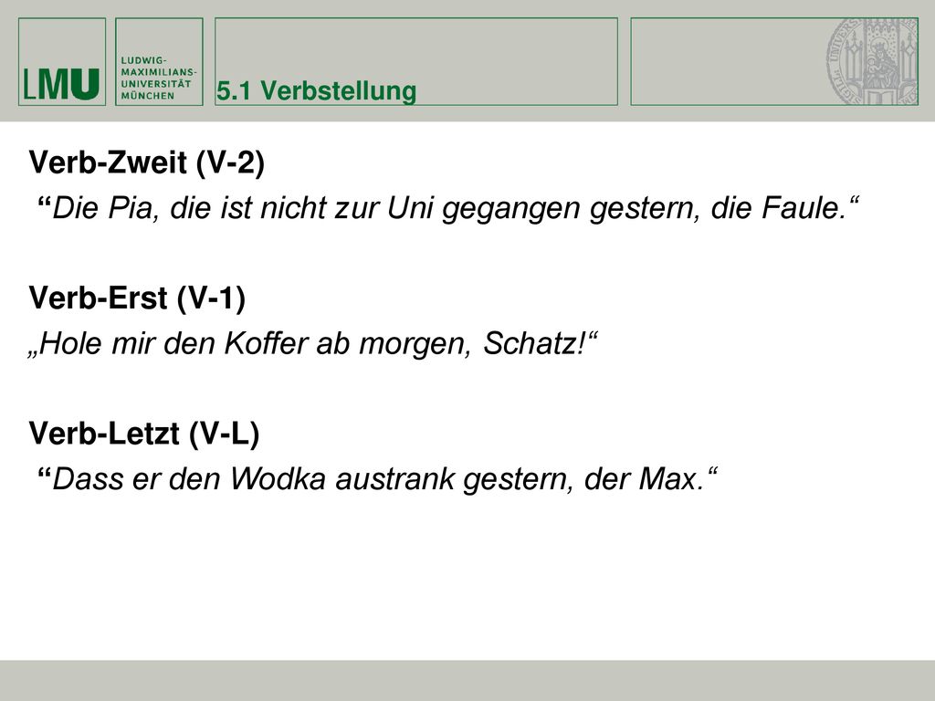 Die Pia, die ist nicht zur Uni gegangen gestern, die Faule.