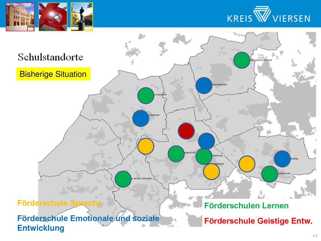 Bisherige Situation Förderschule Sprache. Förderschulen Lernen. Förderschule Emotionale und soziale.