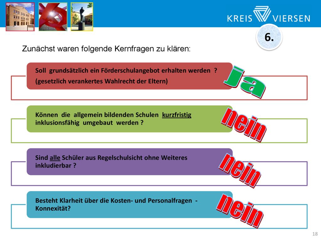 ja nein nein nein 6. Zunächst waren folgende Kernfragen zu klären: