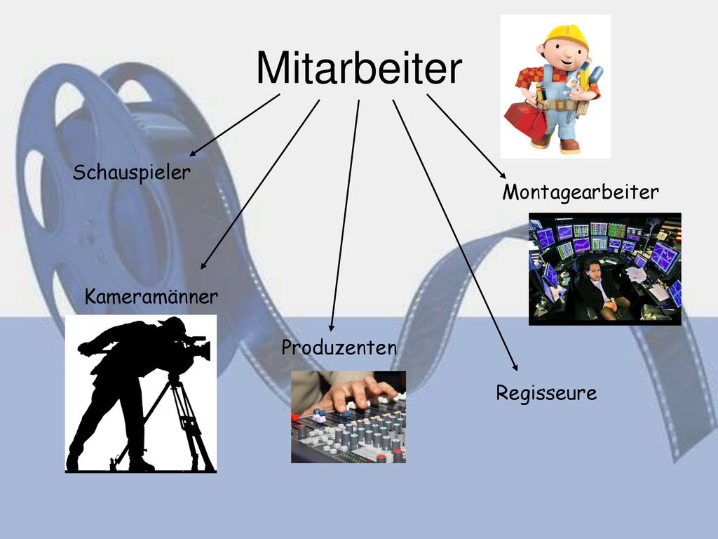 Mitarbeiter Schauspieler Montagearbeiter Kameramänner Produzenten