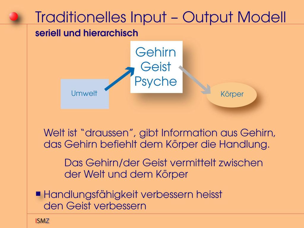 Das traditionelle Input – Output Modell ist seriell und hierarchisch.