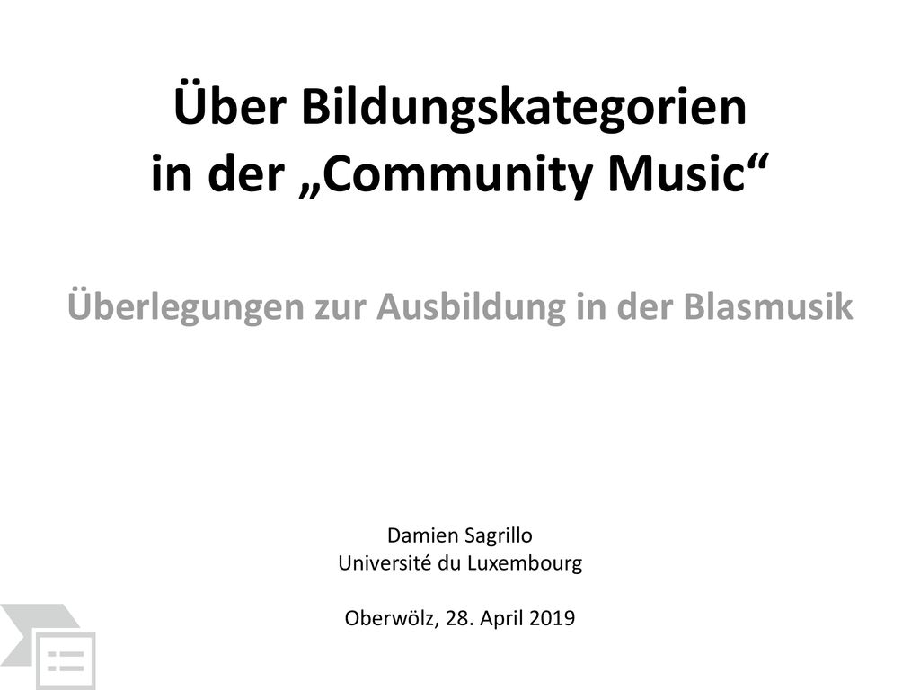 Über Bildungskategorien in der „Community Music