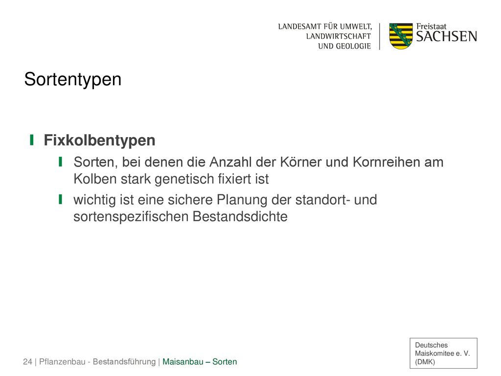 Sortentypen Fixkolbentypen