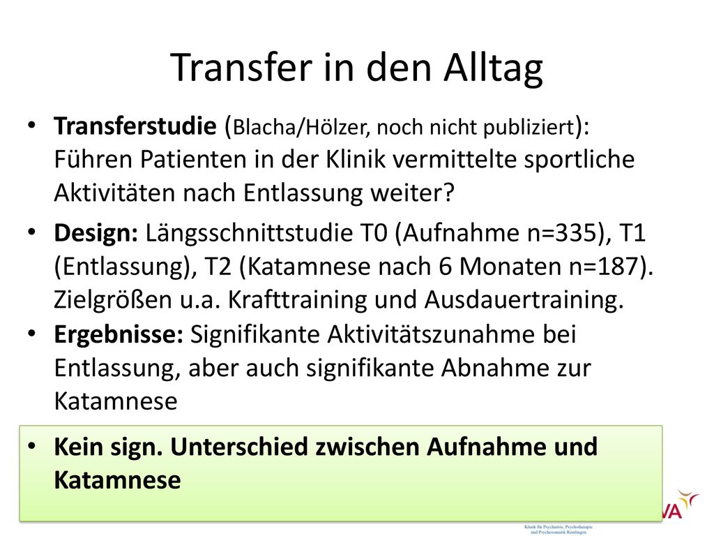 Transfer in den Alltag