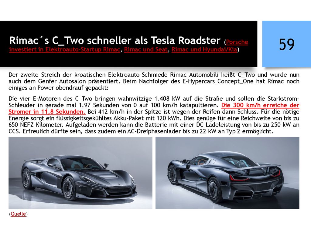 Rimac´s C_Two schneller als Tesla Roadster (Porsche investiert in Elektroauto-Startup Rimac, Rimac und Seat, Rimac und Hyundai/Kia)