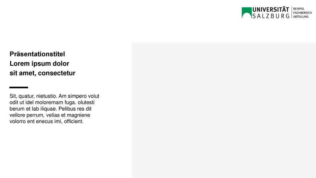 BEISPIEL FACHBEREICH. ABTEILUNG. Präsentationstitel Lorem ipsum dolor sit amet, consectetur.