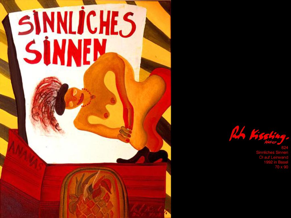 824 Sinnliches Sinnen Öl auf Leinwand 1992 in Basel 70 x 90