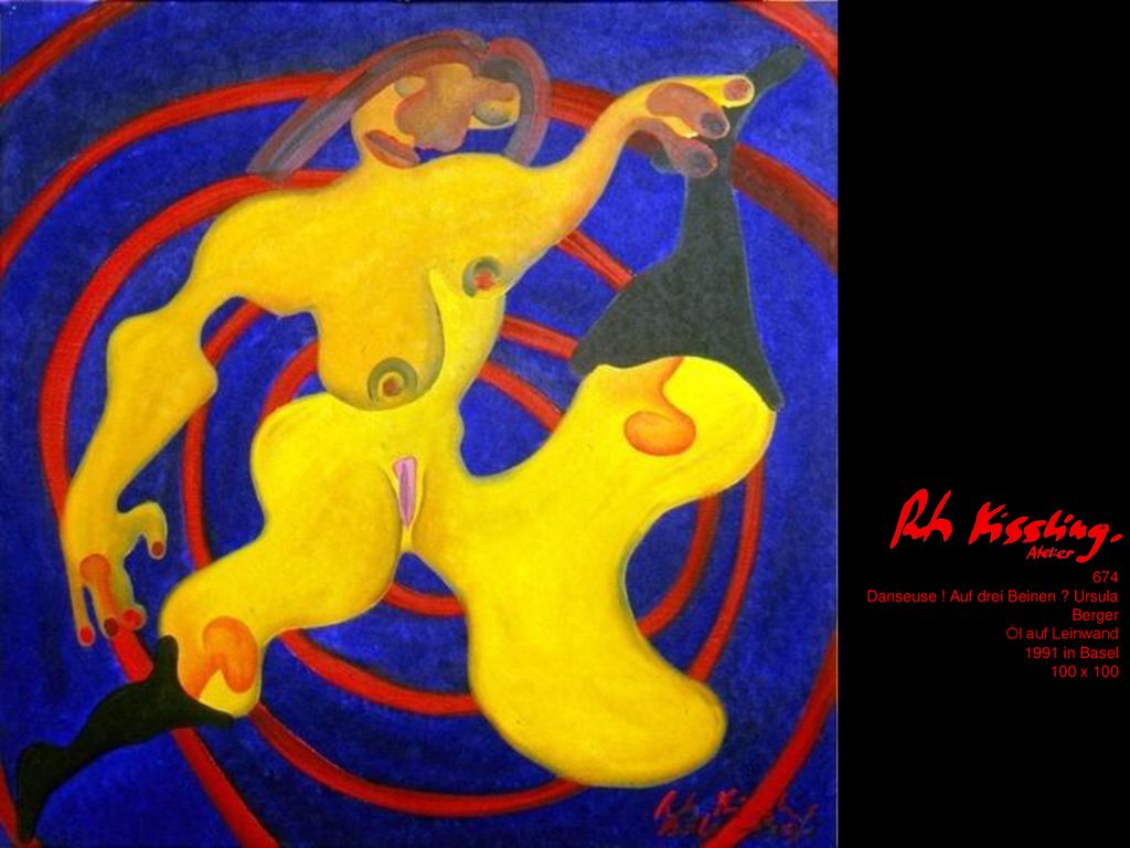 674 Danseuse ! Auf drei Beinen Ursula Berger Öl auf Leinwand 1991 in Basel 100 x 100