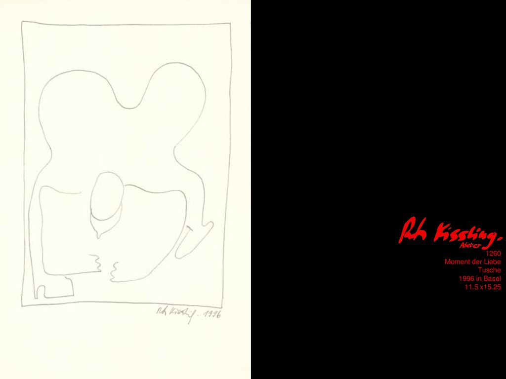 1260 Moment der Liebe Tusche 1996 in Basel 11.5 x15.25