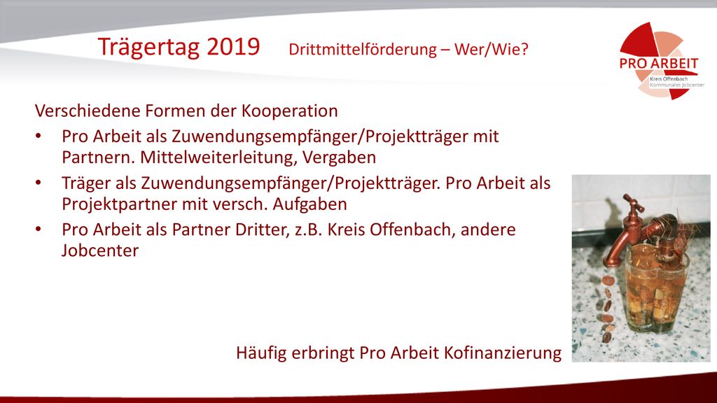 Trägertag 2019 Drittmittelförderung – Wer/Wie