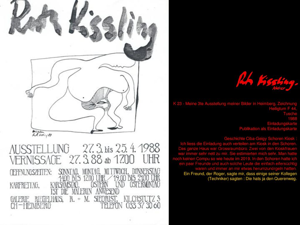 K 23 - Meine 3te Ausstellung meiner Bilder in Heimberg, Zeichnung Heiligtum F 44,