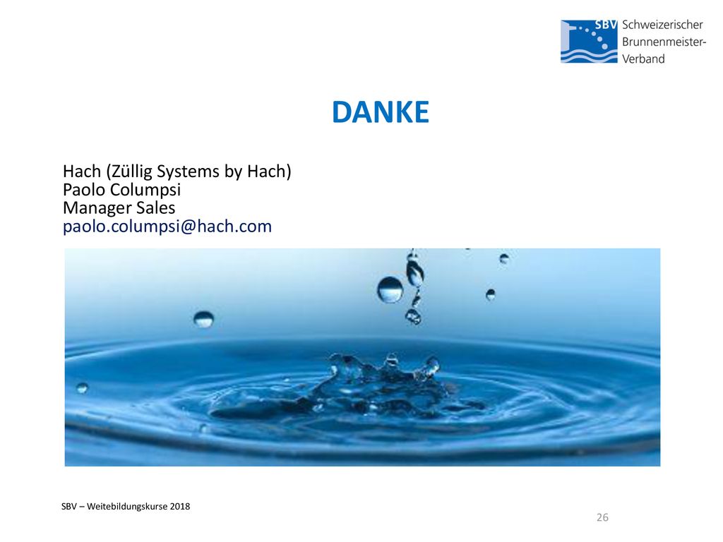 DANKE Hach (Züllig Systems by Hach) Paolo Columpsi Manager Sales