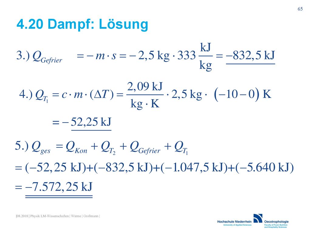 Dampf: Lösung | | Physik LM-Wissenschaften | Wärme | Großmann |