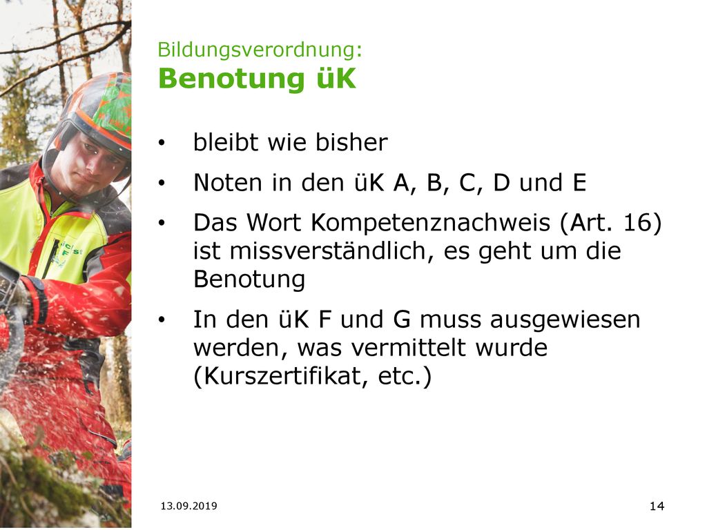 Information über Die Revision Der Bildungsverordnung Forstwart/-in ...