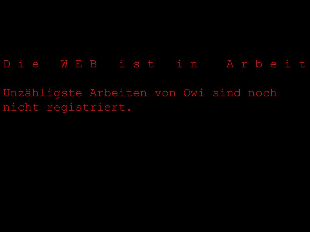 D i e W E B i s t i n A r b e i t Unzähligste Arbeiten von Owi sind noch.