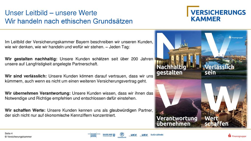 Unser Leitbild – unsere Werte Wir handeln nach ethischen Grundsätzen