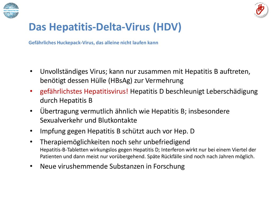 Das Hepatitis-Delta-Virus (HDV) Gefährliches Huckepack-Virus, das alleine nicht laufen kann