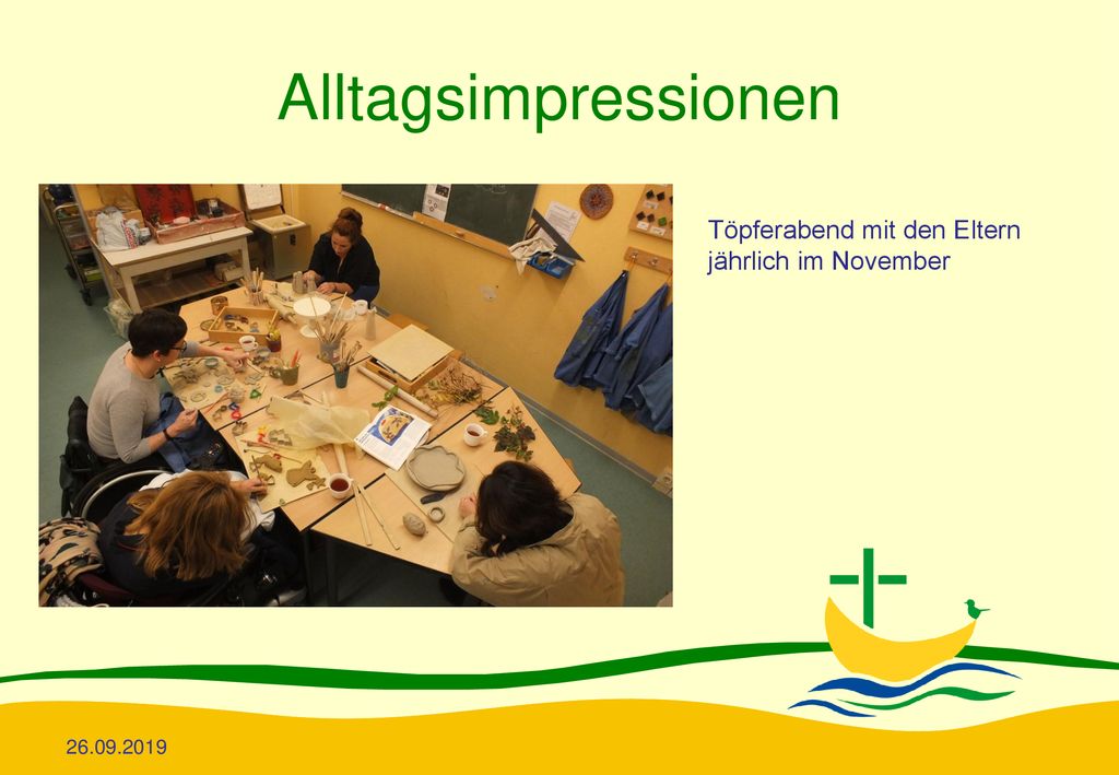 Alltagsimpressionen Töpferabend mit den Eltern jährlich im November