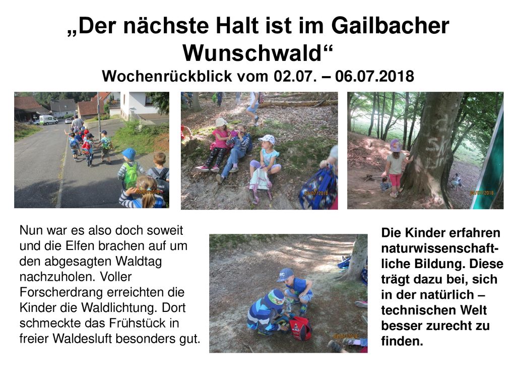 „Der nächste Halt ist im Gailbacher Wunschwald Wochenrückblick vom 02