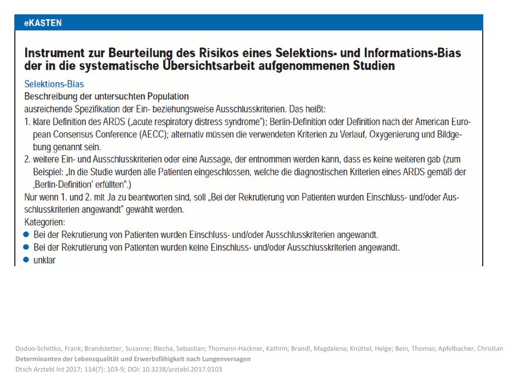 Dodoo-Schittko, Frank; Brandstetter, Susanne; Blecha, Sebastian; Thomann-Hackner, Kathrin; Brandl, Magdalena; Knüttel, Helge; Bein, Thomas; Apfelbacher, Christian
