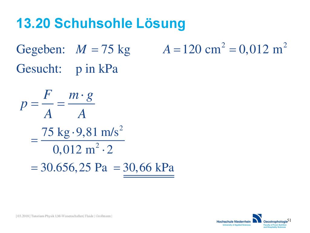 13.20 Schuhsohle Lösung | | Tutorium Physik LM-Wissenschaften| Fluide | Großmann |