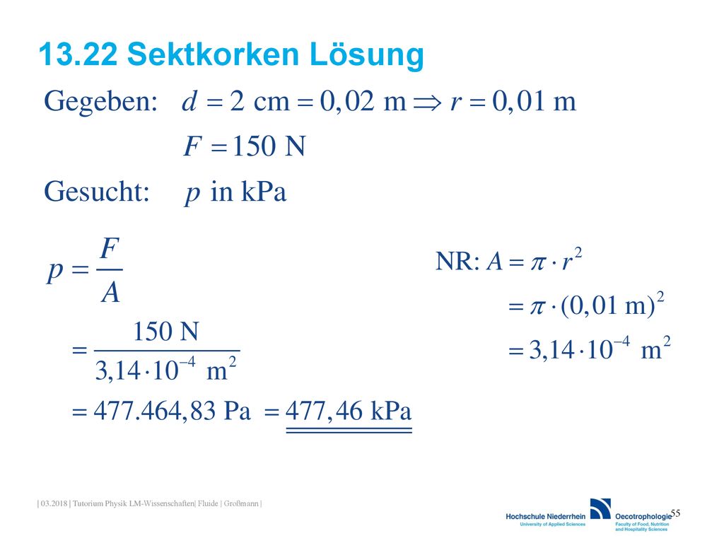 13.22 Sektkorken Lösung | | Tutorium Physik LM-Wissenschaften| Fluide | Großmann |