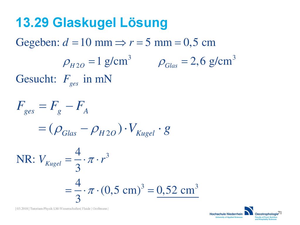 13.29 Glaskugel Lösung | | Tutorium Physik LM-Wissenschaften| Fluide | Großmann |