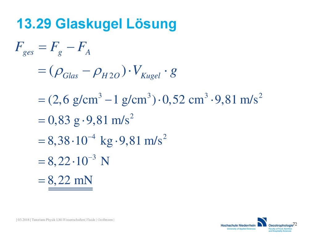 13.29 Glaskugel Lösung | | Tutorium Physik LM-Wissenschaften| Fluide | Großmann |
